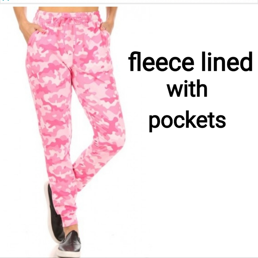 Soft Brushed Fleece Lined Joggers Sweatpants with pockets